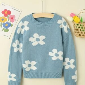 Blue Floral Women's Sweater